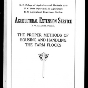 The Proper Methods of Housing and Handling the Farm Flocks (Extension Circular No. 6)