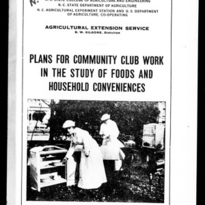 Plans for Community Club Work in the Study of Foods and Household Conveniences (Extension Circular No. 7, Third Edition)