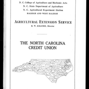 The North Carolina Credit Union (Extension Circular No. 13)