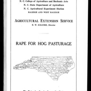 Rape [Plant] for Hog Pasturage (Extension Circular No. 21)