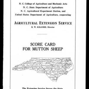 Score Card for Mutton Sheep (Extension Circular No. 27)