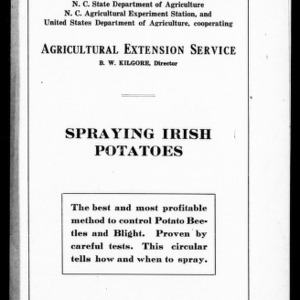 Spraying Irish Potatoes (Extension Circular No. 48)