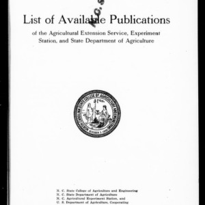List of Available Publications of the Agricultural Extension Service, Experiment Station, and State Department of Agriculture (Extension Circular No. 77)