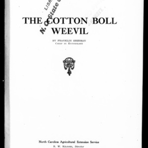 The Cotton Boll Weevil (Extension Circular No. 104)