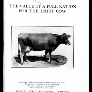 The Value of a Full Ration for the Dairy Cow (Extension Circular No. 107)