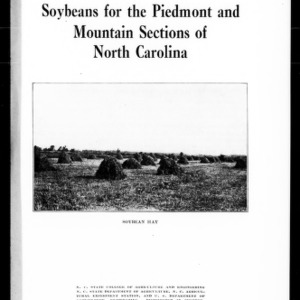 Soybeans for the Piedmont and Mountain Sections of North Carolina (Extension Circular No. 111)