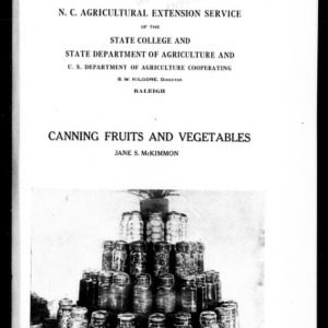 The Canning Fruits and Vegetables, with 4-H Recipes (Extension Circular No. 114)