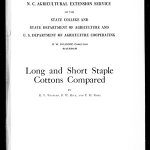 Long and Short Staple Cottons Compared (Extension Circular No. 120)