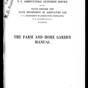 The Farm and Home Garden Manual (Extension Circular No. 122)