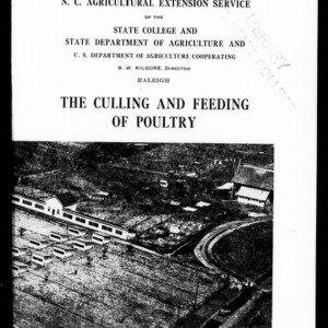The Culling and Feeding of Poultry (Extension Circular No. 126)