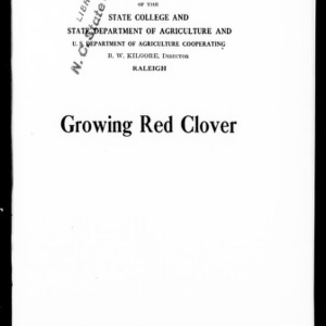 Growing Red Clover (Extension Circular No. 136)