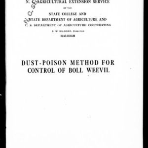 Dust-Poison Method for Control of Boll Weevil (Extension Circular No. 137)