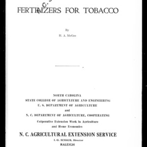 Fertilizers for Tobacco (Extension Circular No. 149)