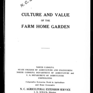 Culture and Value of the Farm Home Garden (Extension Circular No. 150)