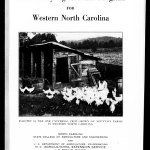 Preliminary Agricultural Program for Western North Carolina (Extension Circular No. 157)