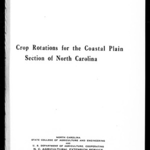 Crop Rotations for the Coastal Plain Section of North Carolina (Extension Circular No. 165)