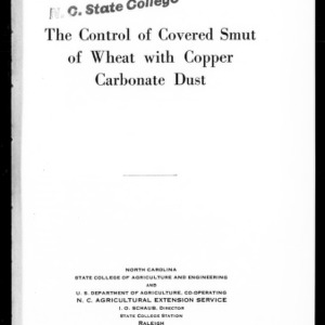 The Control of Covered Smut of Wheat with Copper Carbonate Dust (Extension Circular No. 166)