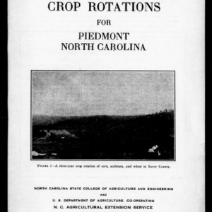 Crop Rotations for Piedmont North Carolina (Extension Circular No. 188)