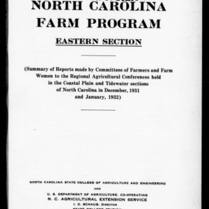 North Carolina Farm Program - Eastern Section (Extension Circular No. 190)