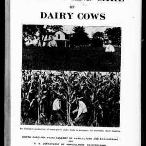 Feeding and Care of Dairy Cows (Extension Circular No. 193)