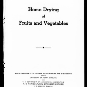 Home Drying of Fruits and Vegetables (Extension Circular No. 232)