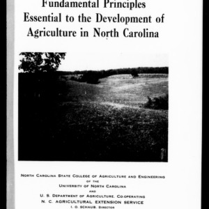 Fundamental Principles Essential to the Development of Agriculture in North Carolina (Extension Circular No. 240)