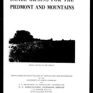 Small Grains for the Peidmont and Mountains (Extension Circular No. 243)