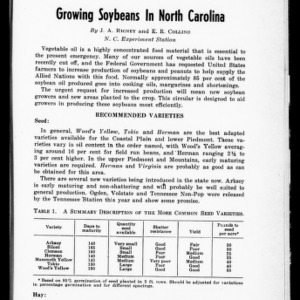 Growing Soybeans in North Carolina (Extension Circular No. 256)