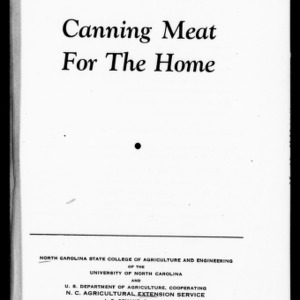 Canning Meat for the Home (Extension Circular No. 284)