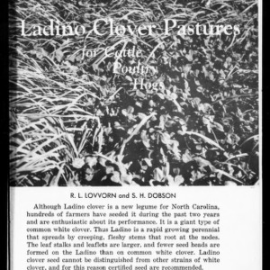 Ladino Clover Pastures for Cattle, Poultry and Hogs (Extension Circular No. 301)