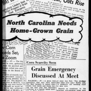 North Carolina Needs Home-Grown Grain (Extension Circular No. 304)