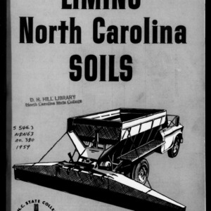 Liming North Carolina Soils (Extension Circular No. 380, Revised)