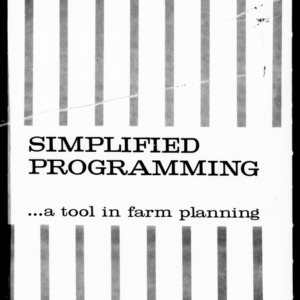 Simplified Programming: A Tool in Farm Planning (Circular No. 447)