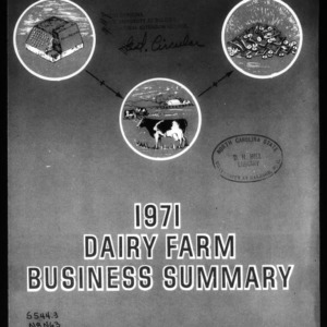 Guidelines for Successful Farming: 1971 Dairy Farm Business Summary (Circular No. 544)