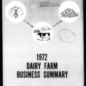 Guidelines for Successful Farming: 1972 Dairy Farm Business Summary (Circular No. 572)