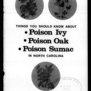 Things You Should Know About Poison Ivy, Poison Oak, Poison Sumac in North Carolina (Circular No. 577)