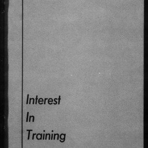 Extension Miscellaneous Publication No. 5: Interest in Training - North Carolina Training Needs Study: No. 1
