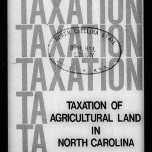 Extension Miscellaneous Publication No. 104, Revised: Taxation of Agricultural Land in North Carolina