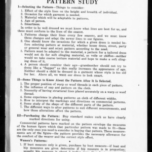 Miscellaneous Pamphlet No. 3: Clothing for the Family: Pattern Study