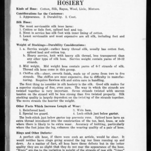 Miscellaneous Pamphlet No. 5: Clothing for the Family: Hosiery