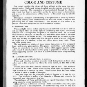 Miscellaneous Pamphlet No. 10: Clothing for the Family: Color and Costume
