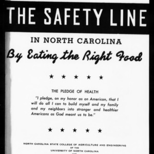 Extension Miscellaneous Pamphlet No. 59: Live Above the Safety Line in North Carolina by Eating the Right Food