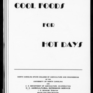 Extension Miscellaneous Pamphlet No. 85: Cool Foods for Hot Days