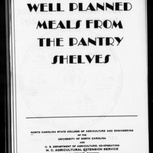 Extension Miscellaneous Pamphlet No. 90: Well Planned Meals from the Pantry Shelves