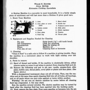 Extension Miscellaneous Pamphlet No. 99: Cleaning and Adjusting the Sewing Machine
