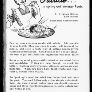 Extension Miscellaneous Pamphlet No. 125, Reprint 1953: Salads: A Spring and Summer Tonic