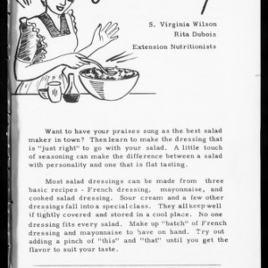 Extension Miscellaneous Pamphlet No. 126: Salad Dressings