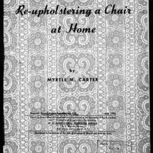 Miscellaneous Pamphlet No. 132, Reprint: Re-upholstering a Chair at Home