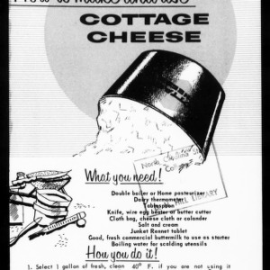 Extension Miscellaneous Pamphlet No. 160: How to Make and Use Cottage Cheese