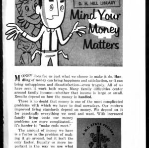 Miscellaneous Pamphlet No. 167: Mind Your Money Matters